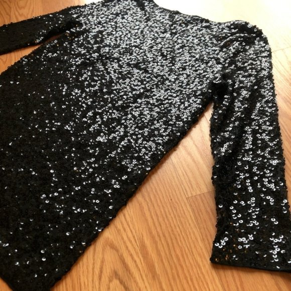 NWT J. Crew Boatneck Sequin Top in Black - Picture 5 of 7